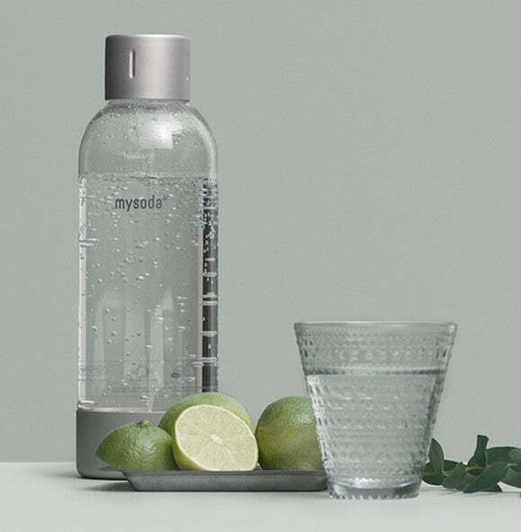 Gazuoto vandens butelis MYSODA 1L, 2vnt. Grey
