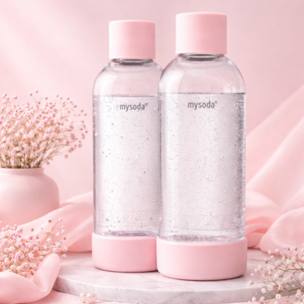 Gazuoto vandens butelis MYSODA 1L, 2vnt. Pink